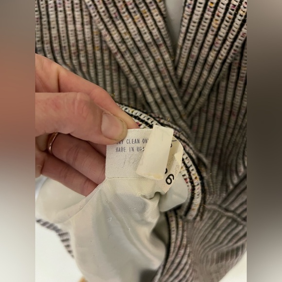 VTG 100% handwoven silk Striped Women's Blazer large - Picture 5 of 9